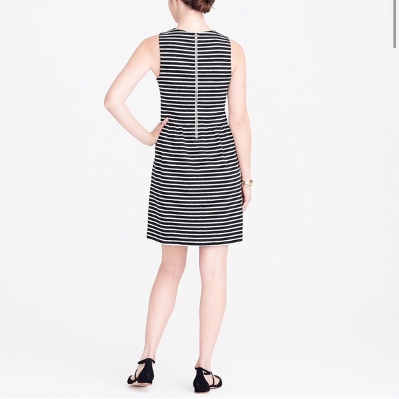 JCrew Striped Pleated Ponte Dress Zip Back XXS - Picture 3 of 4